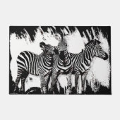 Drie zebra's schilderen deurmat (Voorkant)