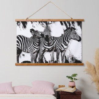 Drie zebra's schilderen hangend wandkleed