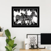 Drie zebra's schilderen poster (Thuiskantoor)
