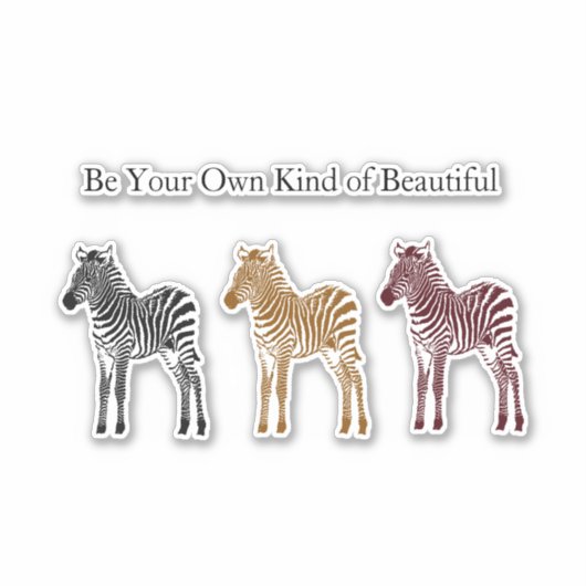 Drie Zebras Sticker (Voorkant)