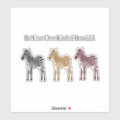 Drie Zebras Sticker (Vel)