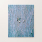 Drie Zeeen Vogels in de Ocean Gull Art Puzzel (Verticaal)