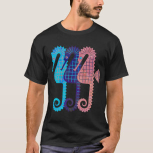 Drie zeepaarden in verschillende kleuren t-shirt