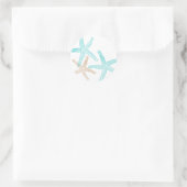 Drie zeesterren Prints Ronde Sticker (Tas)