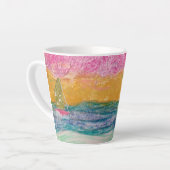 Drie zeilboten Pink Sky Latte Mok (Linkerhoek)