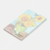Drie zonnebloemen Gepersonaliseerd aantekeningen 4 Post-it® Notes (Schuin)