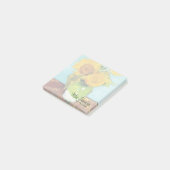 Drie Zonnebloemen Gepersonaliseerd Post-it Nota 3x Post-it® Notes (Schuin)