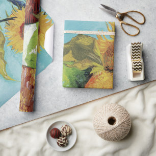 Drie zonnebloemen in een vaas door Vincent van Gog Cadeaupapier