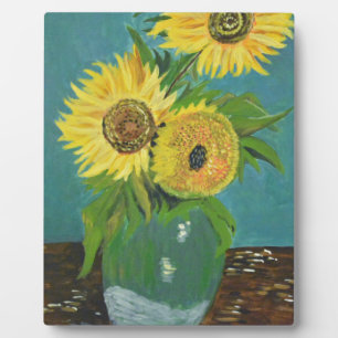 Drie zonnebloemen in een Vase, van Gogh Fotoplaat