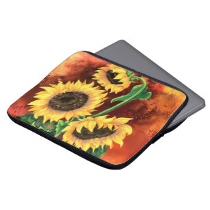 Drie zonnebloemen laptophoes - Schilderen Laptop Sleeve