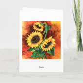 Drie Zonnebloemen Moederdag Kaart (Achterkant)