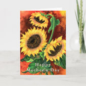 Drie Zonnebloemen Moederdag Kaart (Voorkant)