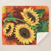 Drie Zonnebloemen Sherpa Deken (Voorkant (horizontaal))