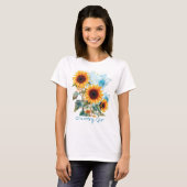 Drie zonnebloemen t-shirt (Voorkant volledig)