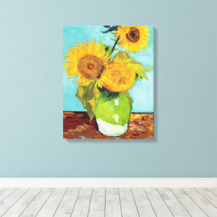 Drie zonnebloemen Vincent Van Gogh Canvas Afdruk