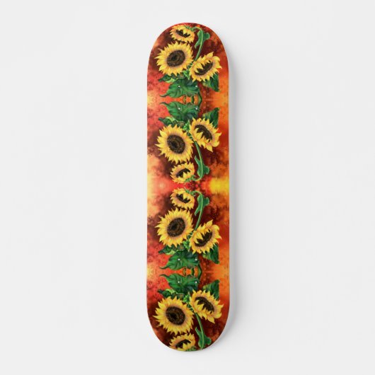 Drie zonnebloempitten skateboard (Voorkant)