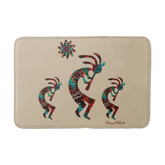 Drie Zuidwest Kokopelli Bath Mat (Voorkant)