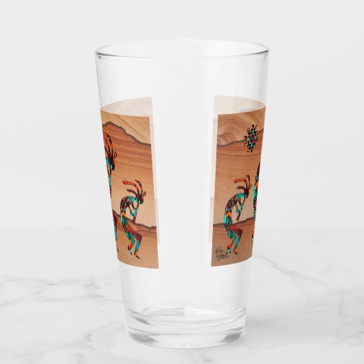 Drie Zuidwest Kokopelli en Sun Glas (Links)