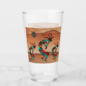 Drie Zuidwest Kokopelli en Sun Glas (Voorkant)