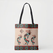 Drie Zuidwest Kokopelli en SunTote Bag Draagtas (Voorkant)