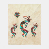 Drie Zuidwest Kokopelli Fleece Blanket (Voorkant)