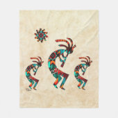 Drie Zuidwest Kokopelli Fleece Blanket Deken (Voorkant)