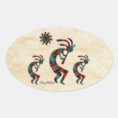 Drie Zuidwest Kokopelli Square Sticker (Voorkant)