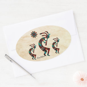 Drie Zuidwest Kokopelli Square Sticker
