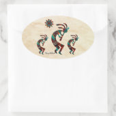 Drie Zuidwest Kokopelli Square Sticker (Tas)