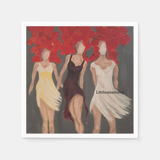 Drie zussen servetten (Voorkant)