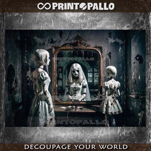 Drie zussen. Spook in de spiegel Tissuepapier