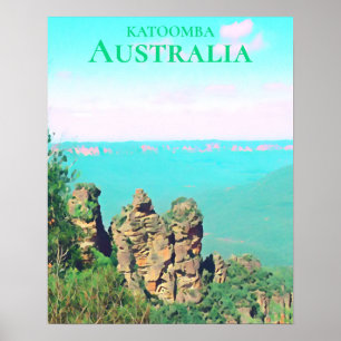 Drie zusters Katoomba schilderachtig Australië rei Poster