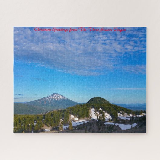 Drie Zusters Oregon. Kerstgroeten Legpuzzel (Horizontaal)