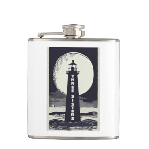 Drie zusters vuurtoren Massachusetts Moon Heupfles