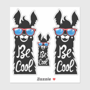 Drie zwarte borden met een rode zonnebril sticker