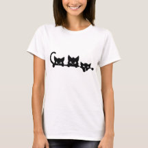 Drie zwarte katten die gluren T-shirt, Grappige k