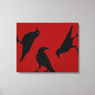 Drie zwarte Krogen van DJONeill Canvas Afdruk