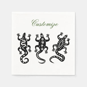 Drie zwarte lizards Thunder_Cove Southwest Style Servet