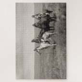 Drie zwarte-voethoofden Indianen Legpuzzel (Verticaal)