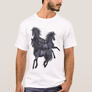 Drie zwarte Wilde Stallions Shirt