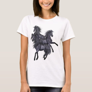 Drie zwarte Wilde Stallions Shirt