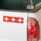 DRIE Zwitserse vlag Bumpersticker (Op Truck)