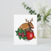 Driebandgordeldier - kerstkaart (Staand voorkant)