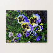 Driebloemige viooltje legpuzzel (Horizontaal)