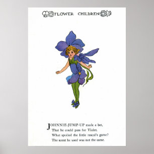 Driebloemige viooltjes (Johnny-Jump-Up) Poster