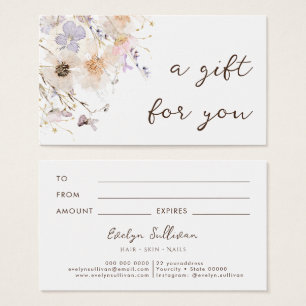 Dried flowers elegant gift card