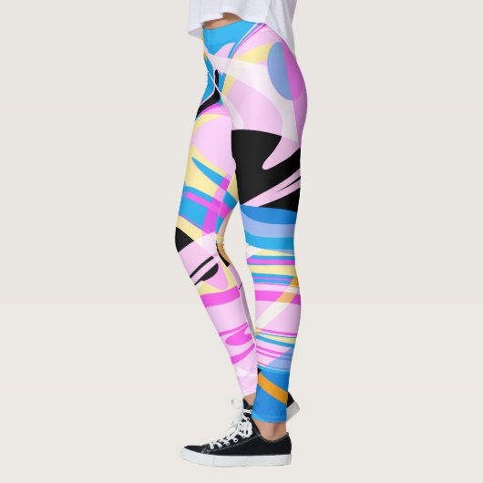 Driedimensionaal Geometrisch Abstract Schilderen Leggings (Links)