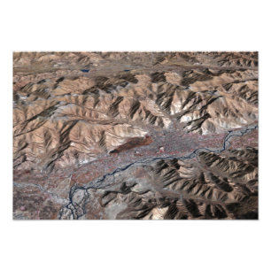 driedimensionaal uitzicht van het landschap foto afdruk