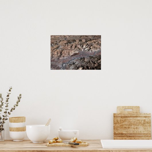 driedimensionaal uitzicht van het landschap poster (Keuken)