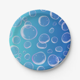 Driedimensionale kleurrijke bubbels papieren bordje
